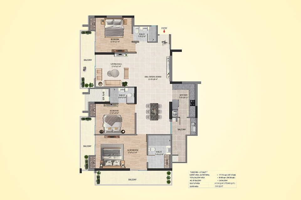 3 BHK & 4 BHK Modern House Floor Plans and Layout