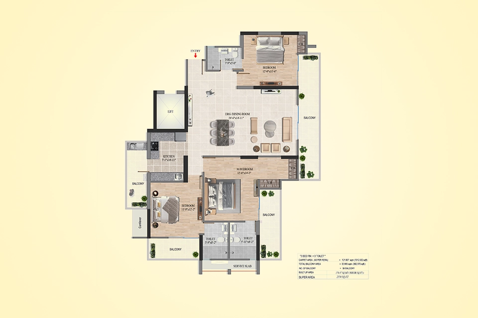 3 BHK & 4 BHK Modern House Floor Plans and Layout