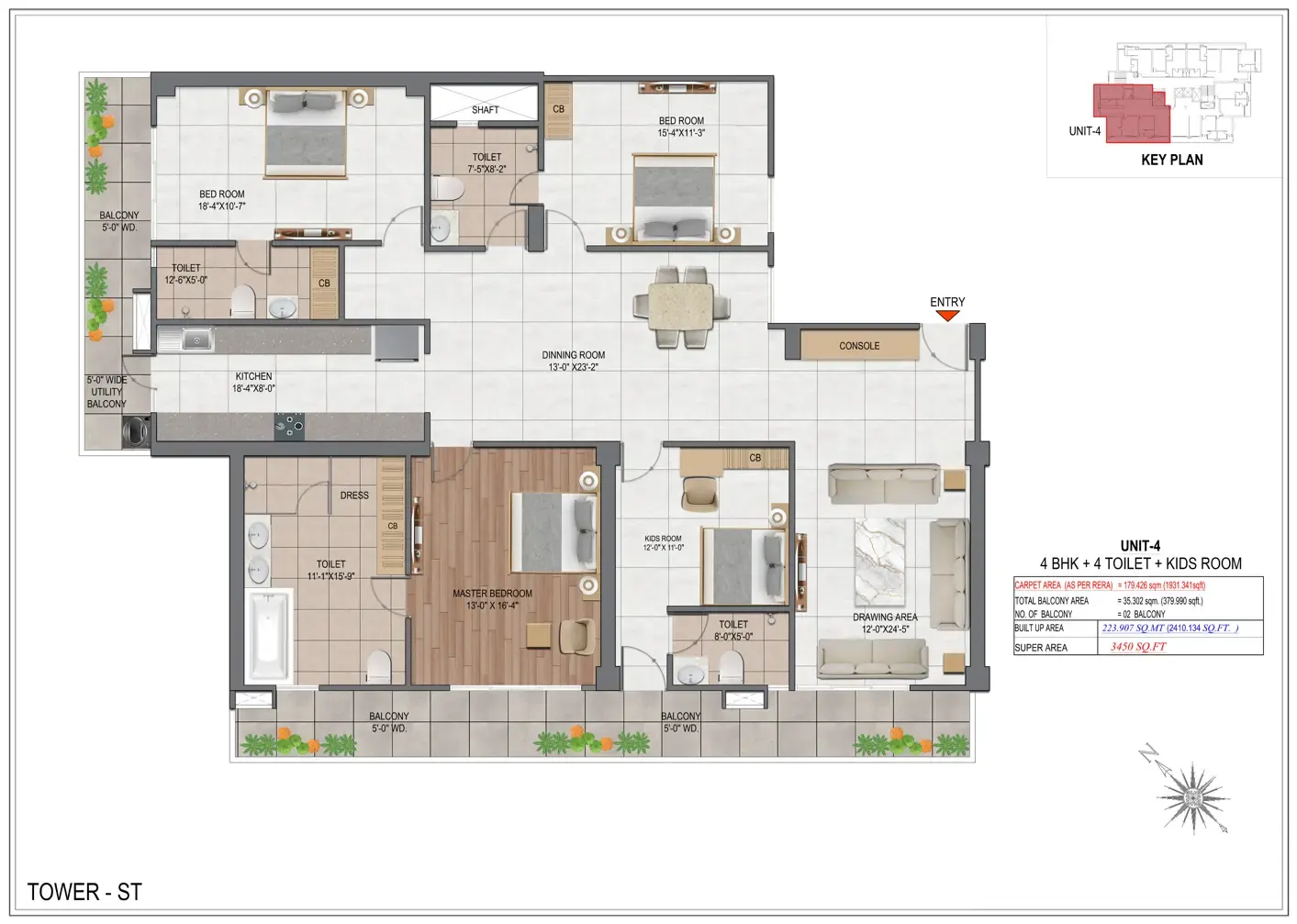 4BHK Floorplan